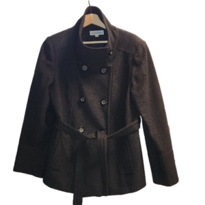 Jonathan Michael Heather gray wool double breasted jacket